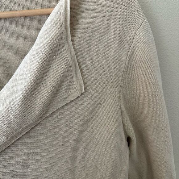 J Crew Juliette Collarless Sweater Blazer Cardigan in Linen Blend Cream Size XL - Picture 7 of 10